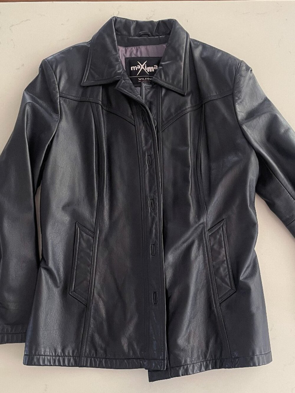 Wilsons Maxima Genuine Leather Button-Front Jacket